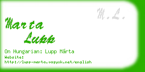 marta lupp business card
